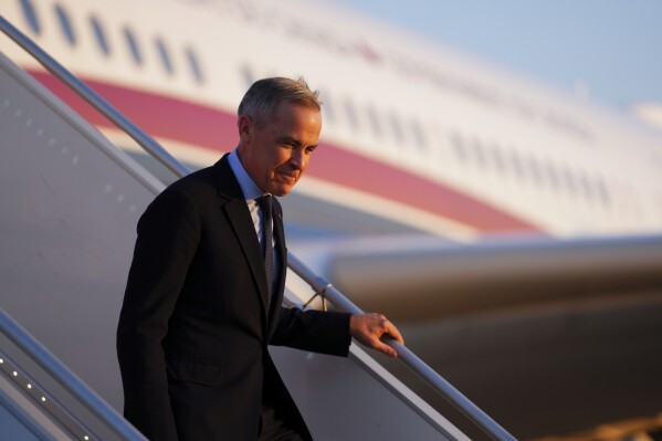 Canada's Prime Minister Mark Carney arrives in Paris on March 17, 2025. (Sean Kilpatrick/The Canadian Press via AP, File)