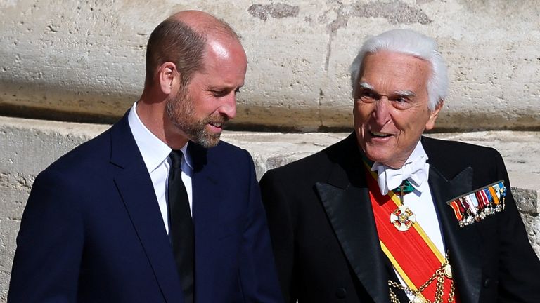 Britain's Prince William walks ahead of the funeral Mass of Pope Francis, at the Vatican, April 26, 2025. REUTERS/Kai Pfaffenbach
