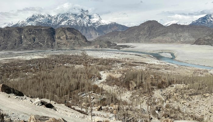 This photograph, taken on March 19, 2025, shows a general view of Hussainabad village in Skardu district, in the mountainous Gilgit-Baltistan region. — AFP